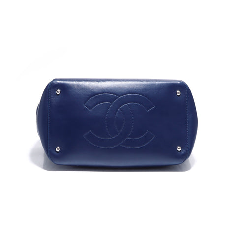 Chanel Chanel 25 2-Wege-Tasche Silber Umhängetasche Marine WS5552