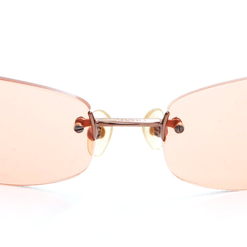 Chanel Chanel Colored Lens Loglasses de soleil Orange WS5565