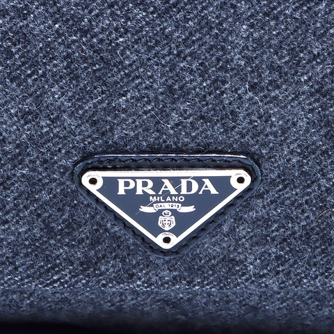 プラダ PRADA ロゴ ショルダーバッグ コットン グレー WS5623