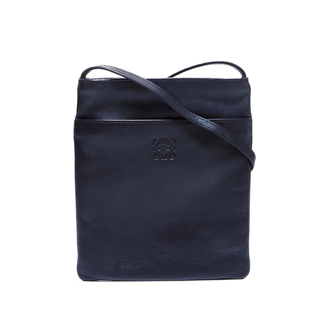 Loewe皮革肩带黑色WS5640