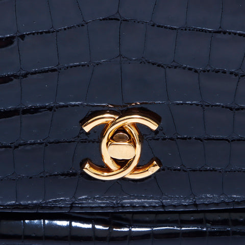 シャネル CHANEL クロコ ショルダーバッグ ブラック WS5652