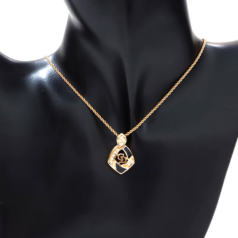 Christian Dior ディオール ラインストーン ネックレス1615 Dior CDラインストーンネックレス