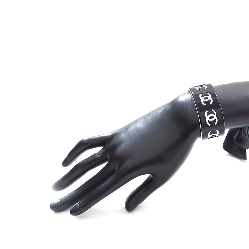 シャネル CHANEL ココマーク バングル ブラック×ホワイト WS5691 