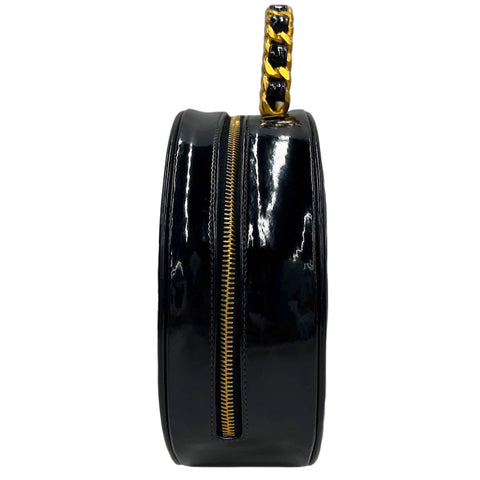 Chanel CHANEL Enamel Round Vanity Handbag Patent Black x White EIT0131 –  NUIR VINTAGE