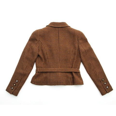 Chanel CHANEL Tweed Belt Jacket Skirt Setup Brown EIT0407