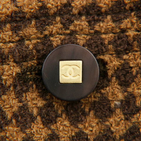 Chanel CHANEL Tweed Belt Jacket Skirt Setup Brown EIT0407