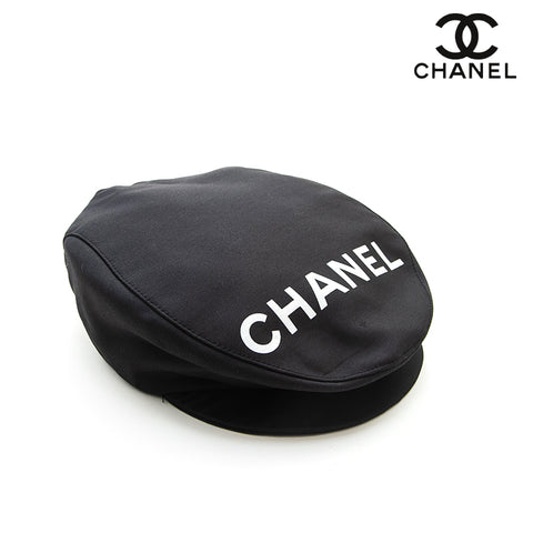 シャネル CHANEL ロゴ ハット ハンチング ブラック eit0609