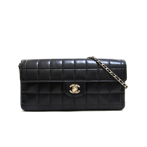 Chanel CHANEL Chocolate Bar Chain Shoulder Bag Black EIT0618