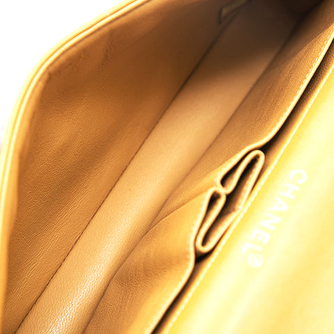 Chanel Gold Leather Chocolate Bar Shoulder Bag Medium