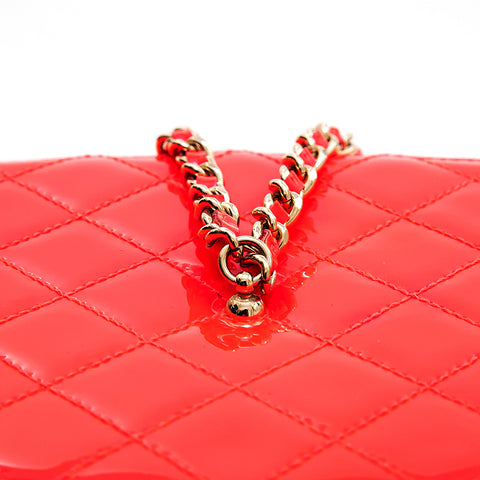 Chanel CHANEL Enamel Matrasse Vanity Chain Handbag Pink EIT0629