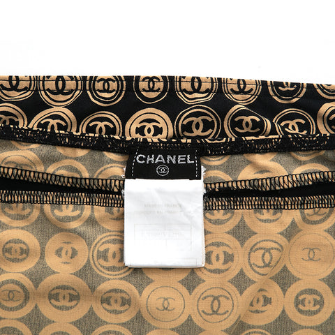 シャネル CHANEL ココマーク 総柄 ワンピース ブラックxベージュ ...