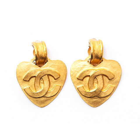 Chanel Chanel Coco Mark Heart Ohrring Gold EIT0664