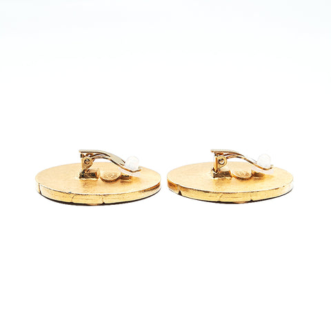 Chanel CHANEL Logo Round Earring Gold EIT0688