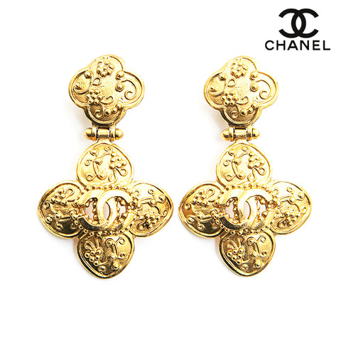 Chanel Chanel Coco Mark Flower Motiv Ohrring Gold EIT0698