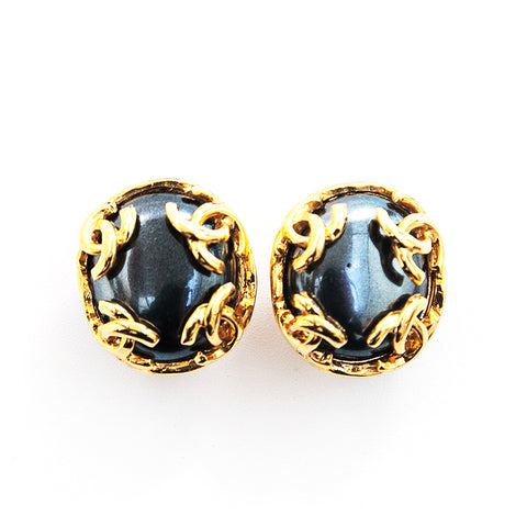 香奈儿可可马克圆形耳环金eIT0701