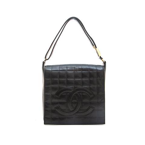 Chanel CHANEL Chocolate Full Flap One Shoulder Bag Black EIT0714