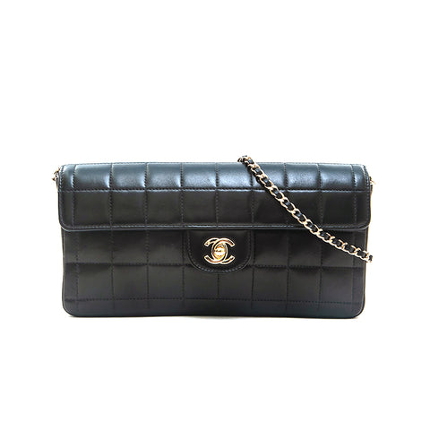 Chanel CHANEL Chocolate Bar Chain Shoulder Bag Black EIT0715
