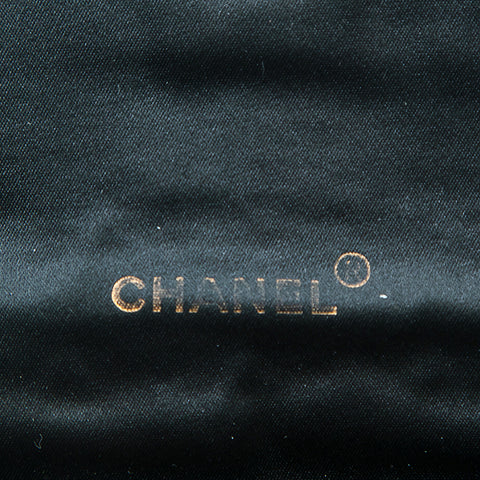 Chanel CHANEL Satin Matrasse Chain Shoulder Bag Black EIT0720