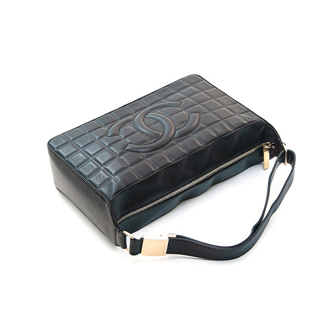 Chanel CHANEL Chocolate Bar Coco Mark One Shoulder Bag Black