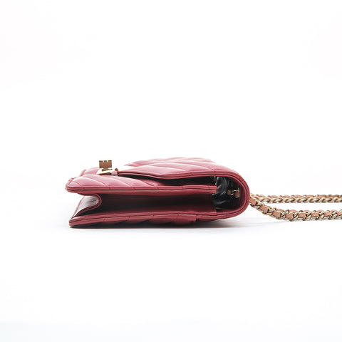 Chanel CHANEL Mademoiselle 2.55 Chain Shoulder Bag Red EIT0756