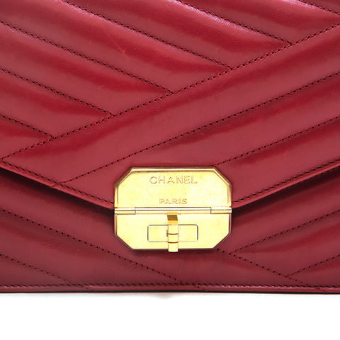 Chanel CHANEL Mademoiselle 2.55 Chain Shoulder Bag Red EIT0756