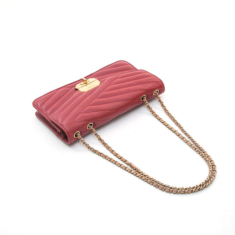 Chanel CHANEL Mademoiselle 2.55 Chain Shoulder Bag Red EIT0756