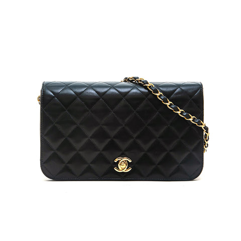 Chanel Chanel Matrasse Sac à épaule de chaîne de rabat complet noir EIT0757