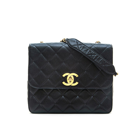 Chanel Chanel Caviar Skin Matrasse Chain d'épaule Black Eit0759