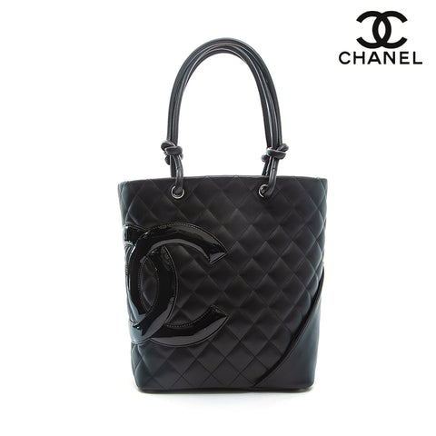 Chanel CHANEL Cambon Line Matrasse Handbag Black EIT0761