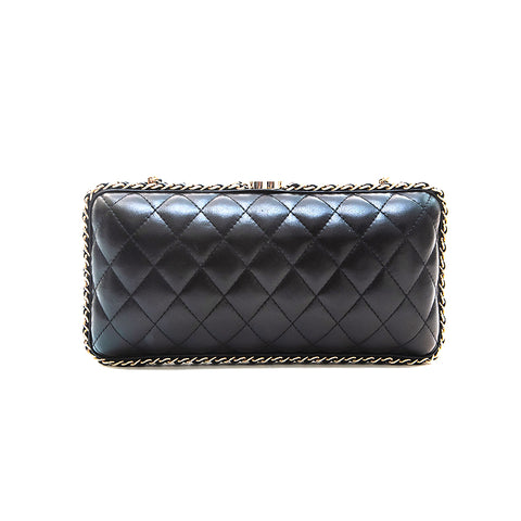 Chanel Chanel Matrasse Gamaguchi离合器链链链袋黑色EIT0773