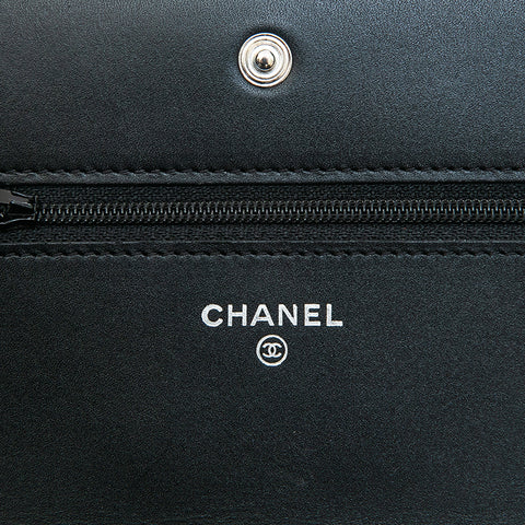 Chanel CHANEL Cambon Line Wallet Chain Shoulder Bag Black X Silver