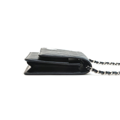 Chanel CHANEL Cambon Line Wallet Chain Shoulder Bag Black X Silver