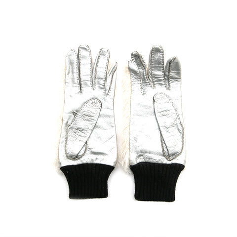 Chanel CHANEL Coco Mark fur X Leather gloves White X Silver EIT0806 – NUIR  VINTAGE
