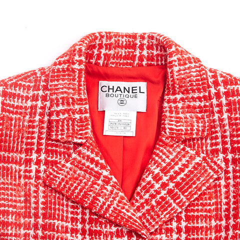 Chanel CHANEL Coco button Tweed Jacket Red EIT0810 – NUIR VINTAGE
