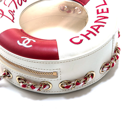 Chanel CHANEL Cruise Line Floating Ring Motif Shoulder Bag White X