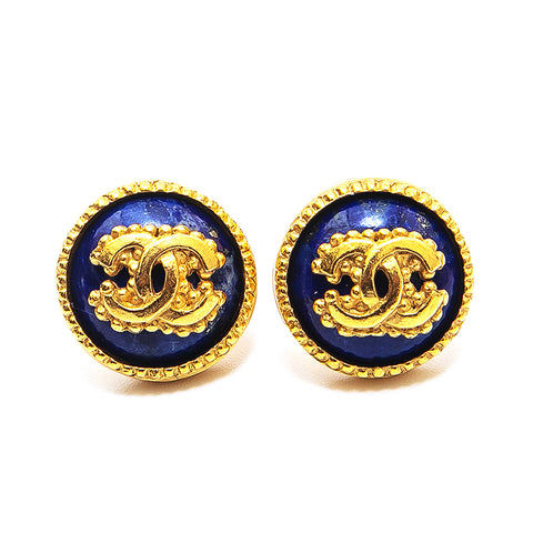 香奈儿香奈儿(Chanel Chanel)圆形可可马克耳环蓝色EIT0824