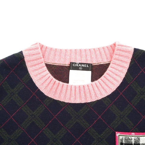 Chanel CHANEL Coco Mark #36 Emblem check short sleeve tops cut -saw ca –  NUIR VINTAGE