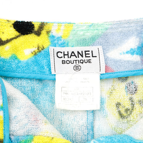 Chanel CHANEL Coco button #38 Pile Flower Paint Skirt Multicolor EIT0944