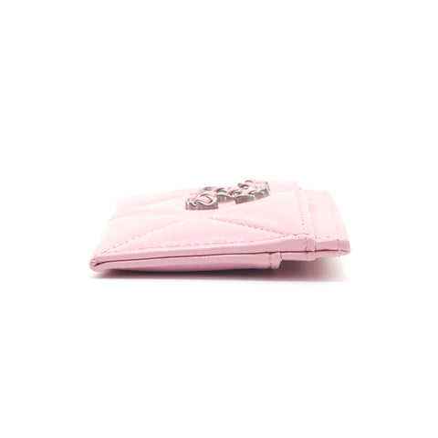 Chanel CHANEL 19 Cocomark Matrasse Lambskin Card Card Case Pink EIT0948