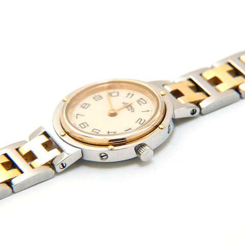 Hermes HERMES Clipper Combination Quartz Watch Silver x Gold EIT0950