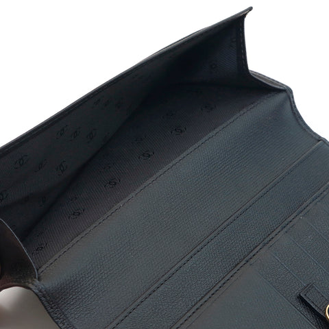 Chanel chanel coco mark cuir plip portefeuille long portefeuille noir eit0957