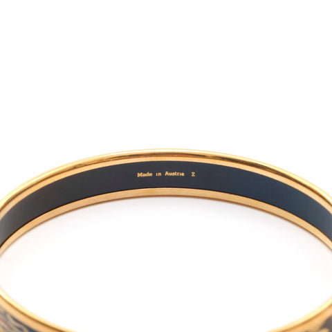 Hermes HERMES Emaille PM Shichido Bangle Z engraved 2021 Black X Gold EIT0961