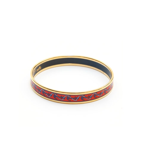 Hermes HERMES Emaille PM Bangle Red x Gold EIT0963