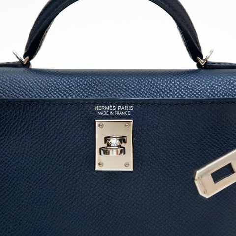 HERMES HERMES MINI KELLY G手提包手袋刻有2017年vo Epson blue of Skure EIT1009