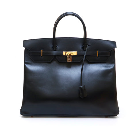 Hermes HERMES Birkin 40 G Handbag Handbag □ H -engraved 2004 Box Carf Black EIT1010