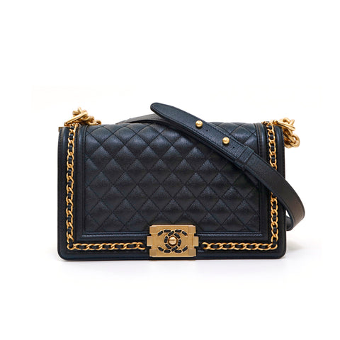 Chanel Chanel Caviar Skin Boy Shanel Chain Sac à épaule Black EIT1011