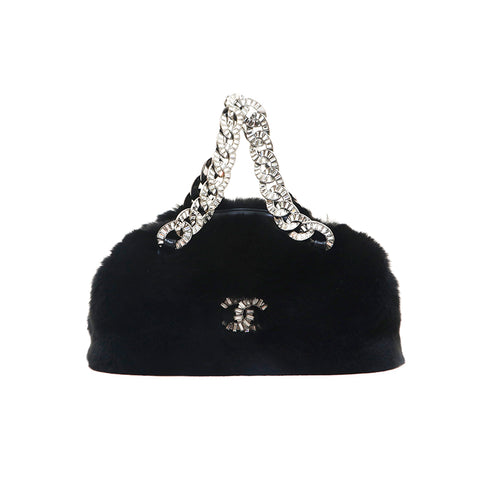 Chanel CHANEL Furvisue Chain Handbag Black EIT1017