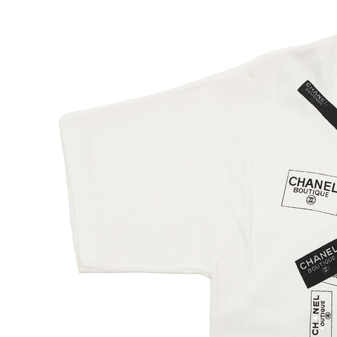 シャネル CHANEL ロゴテープ プリント 半袖Ｔシャツ ホワイト eit1090