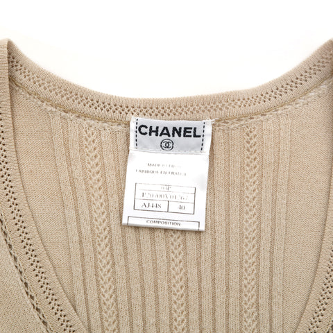 シャネル CHANEL ニット 半袖トップス スカート セットアップ ベージュ eit1129