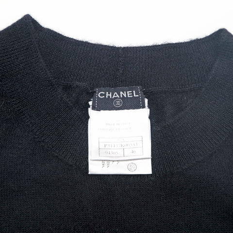 シャネル CHANEL ノースリーブ ベスト ウール ブラック eit1130